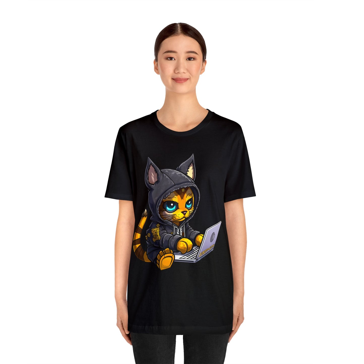 Yellow Script KItty Tee