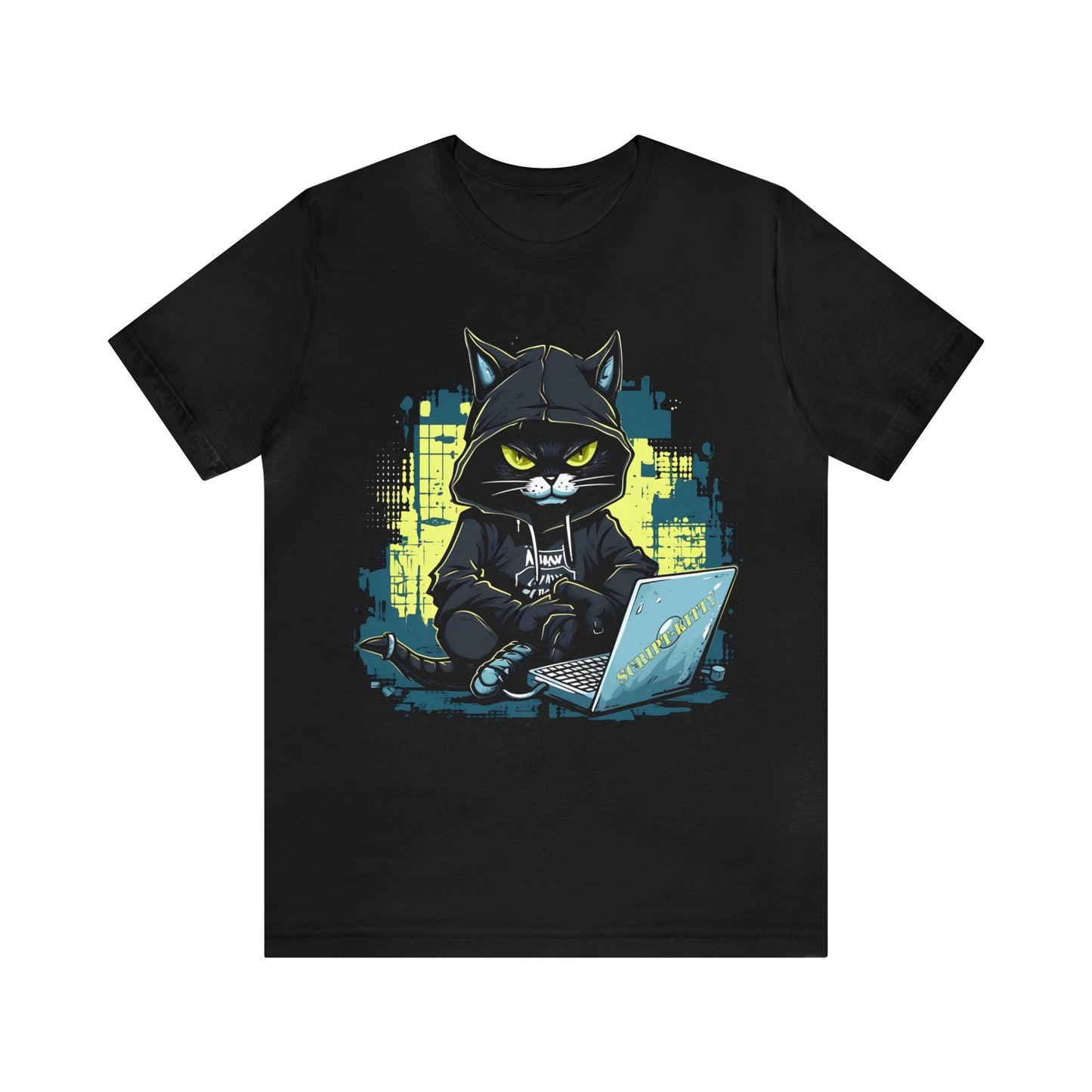 Black Script Kitty tee