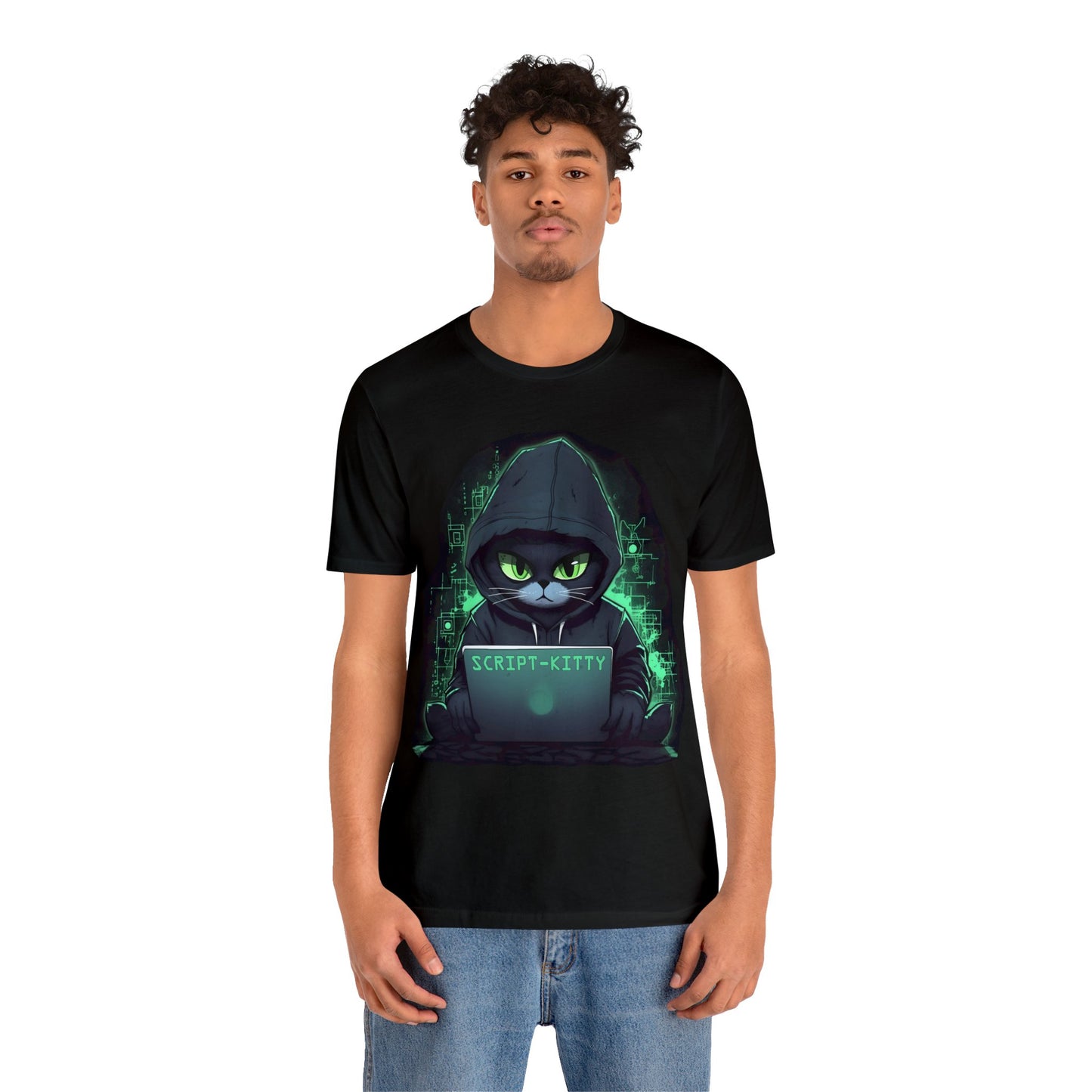 Green Script Kitty Tee