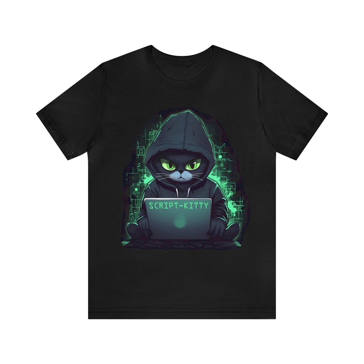 Green Script Kitty Tee