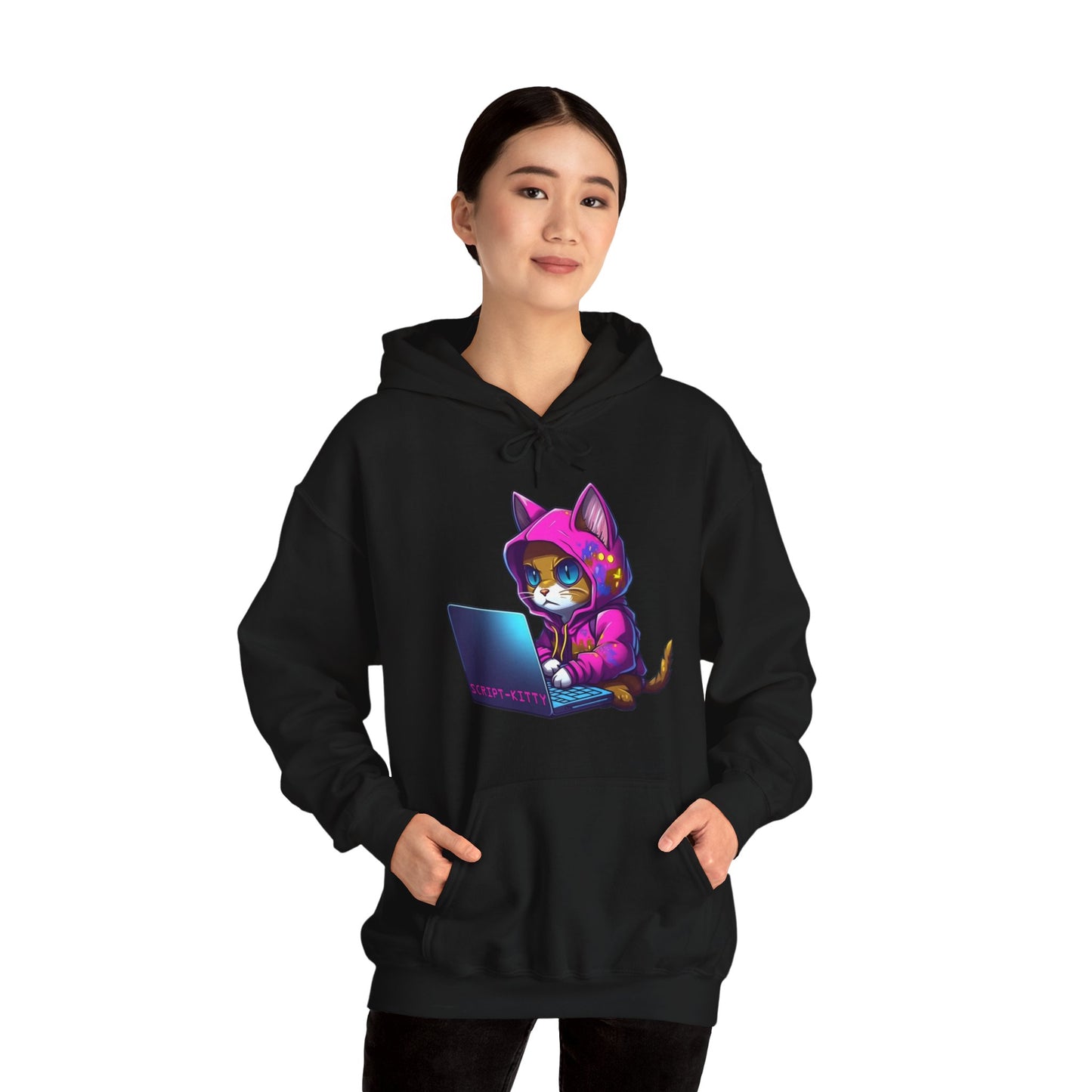 Pink Script Kitty Hooded Sweatshirt