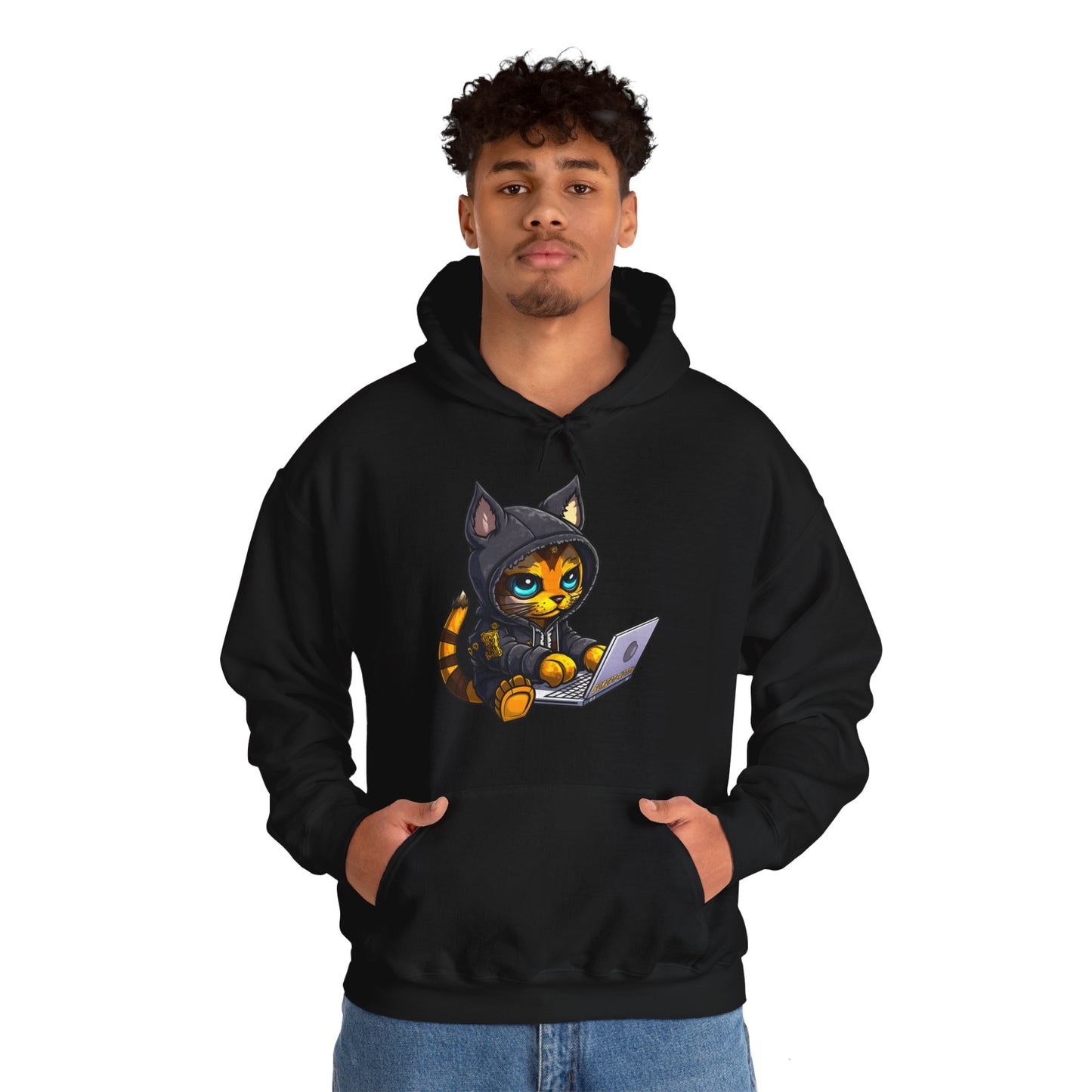 Yellow Script Kitty Hooded Sweatshirt