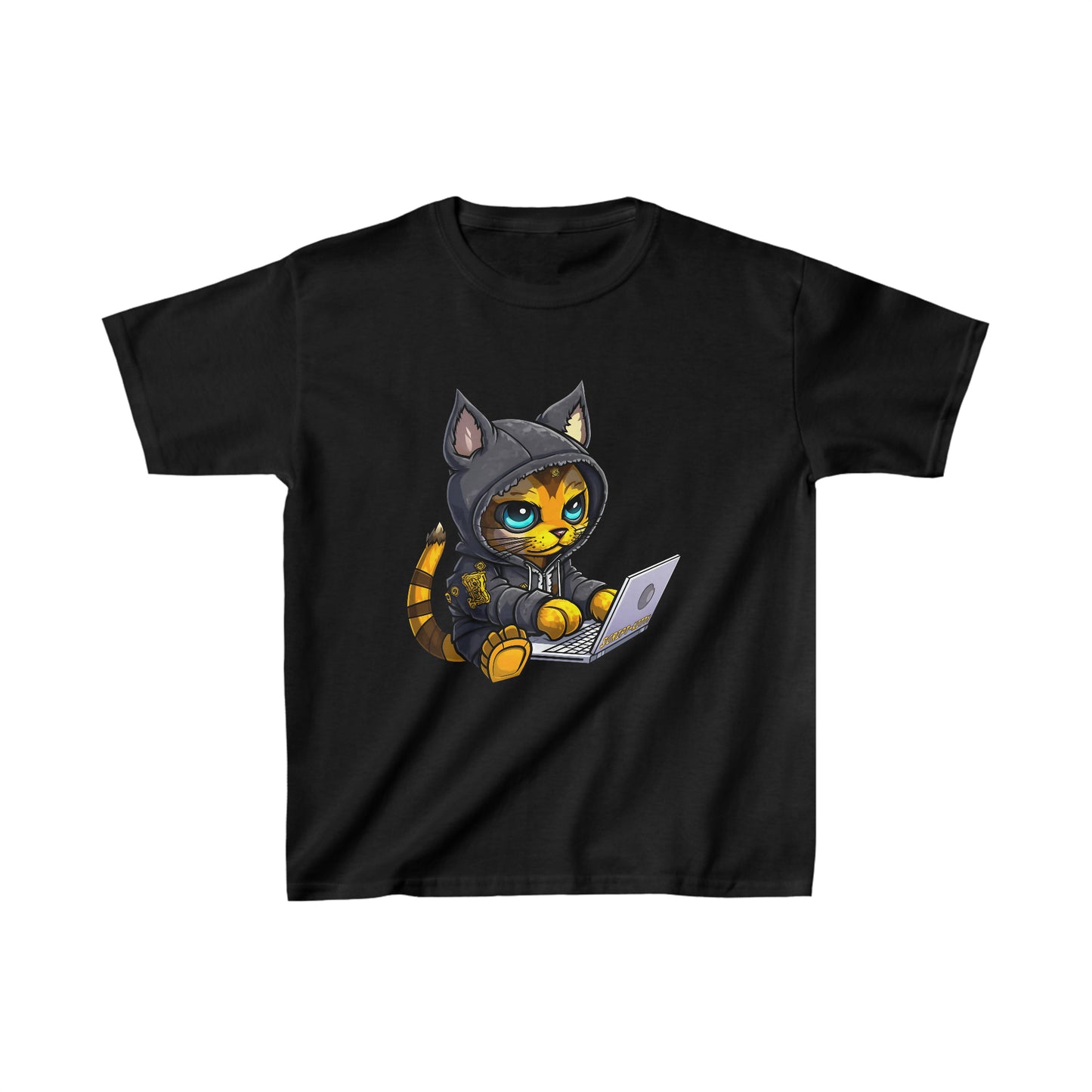 YELLOW SCRIPT KITTY KIDS TEE