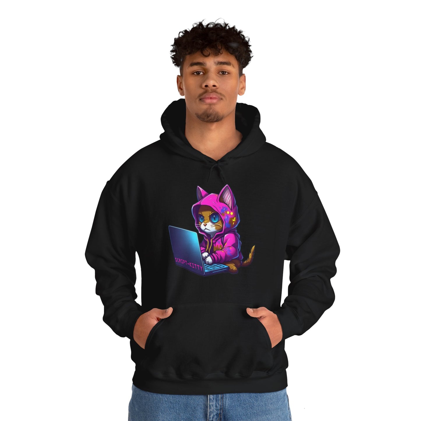 Pink Script Kitty Hooded Sweatshirt
