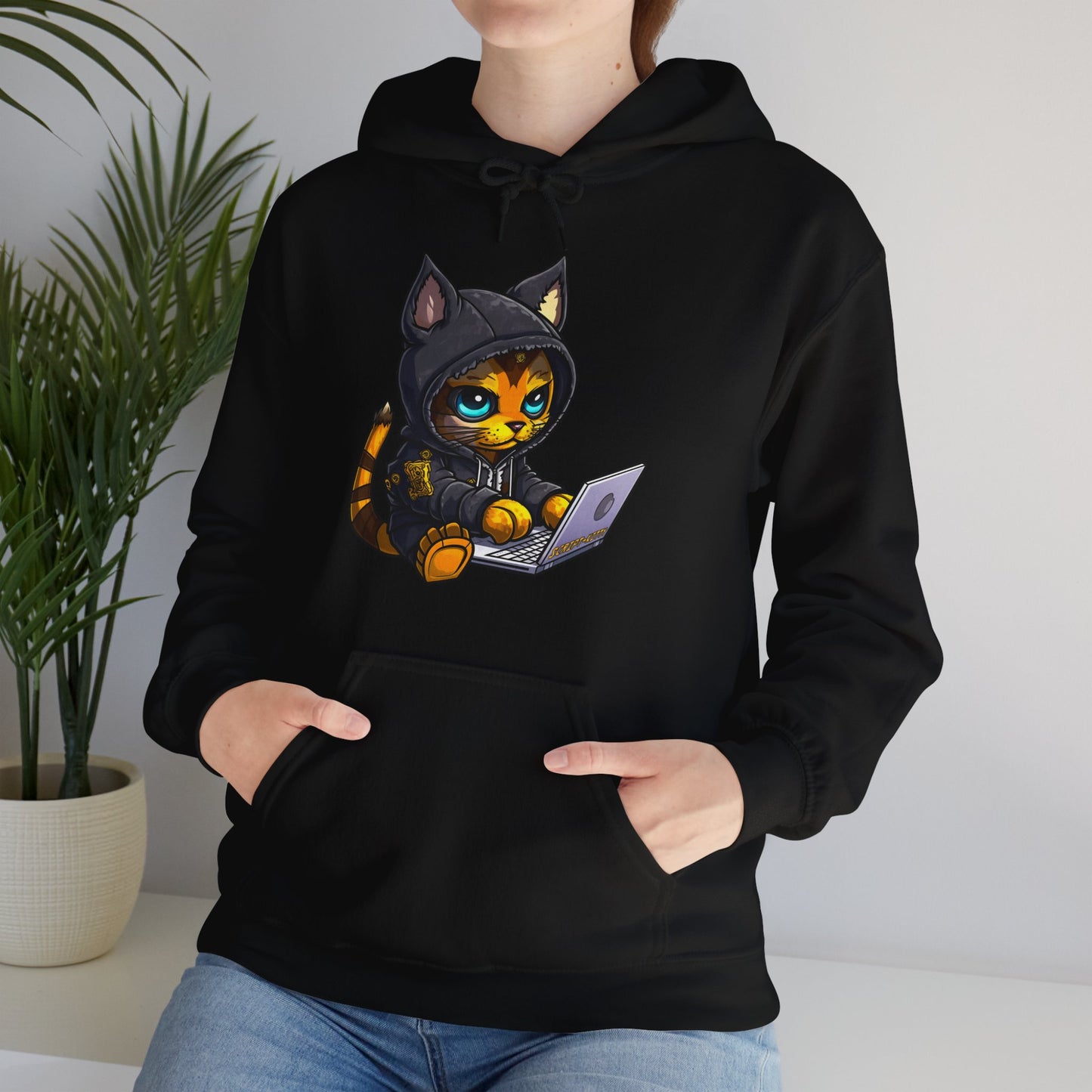 Yellow Script Kitty Hooded Sweatshirt