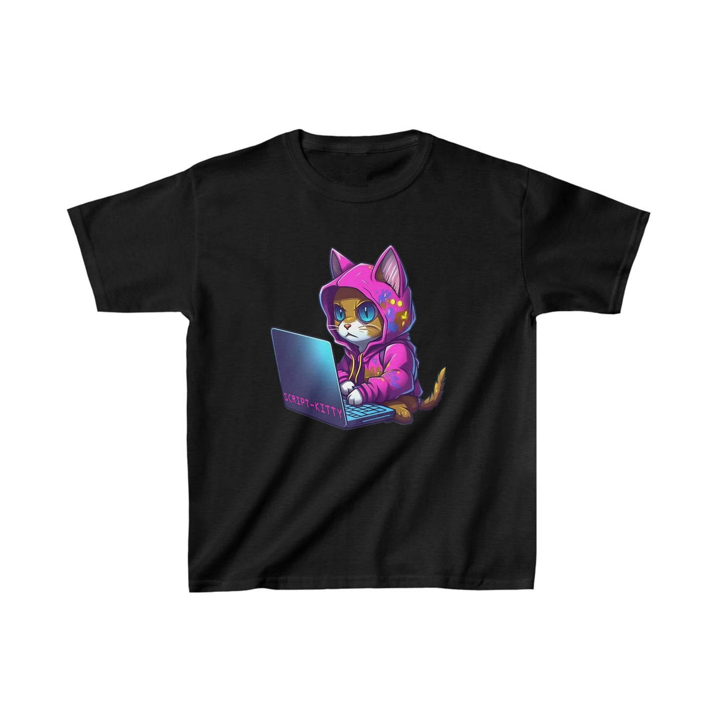 PINK SCRIPT KITTY KIDS TEE