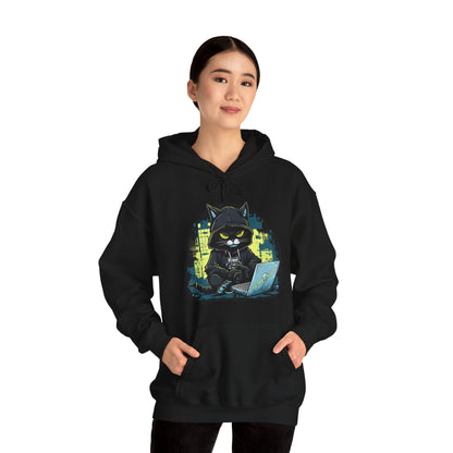 Black Script Kitty Hooded Sweatshirt