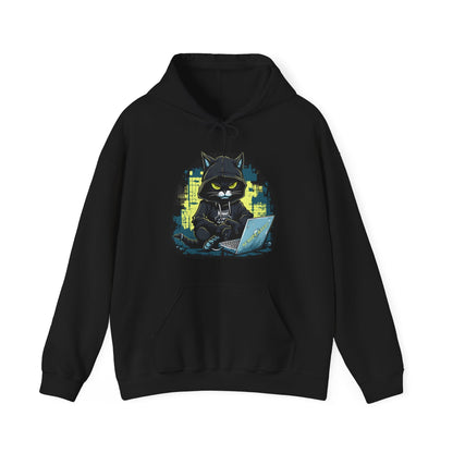 Black Script Kitty Hooded Sweatshirt
